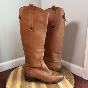 Sam Edelman Penny Cognac Tall Knee-High Leather Boots Classic Equestrian Sz 7M